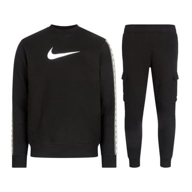 Nike Sportswear Men's Repeat Crew Fleece Tracksuit Black