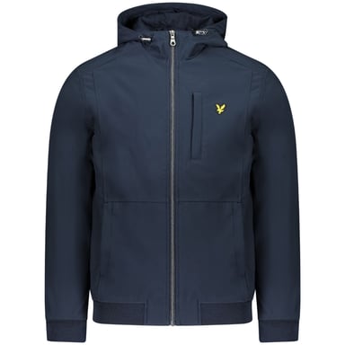 Donker marineblauw softshelljack met merk Lyle & Scott