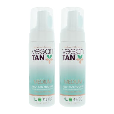 Vegan Tan Medium Self Tan Mousse 150ml x 2