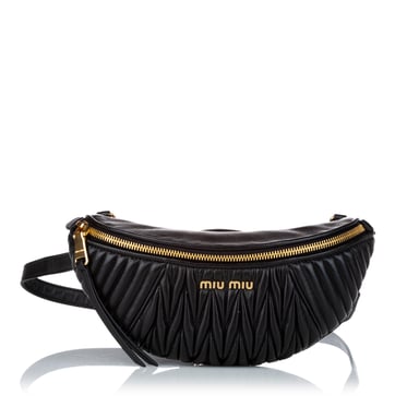Vintage Miu Miu Matelasse Belt Bag Black