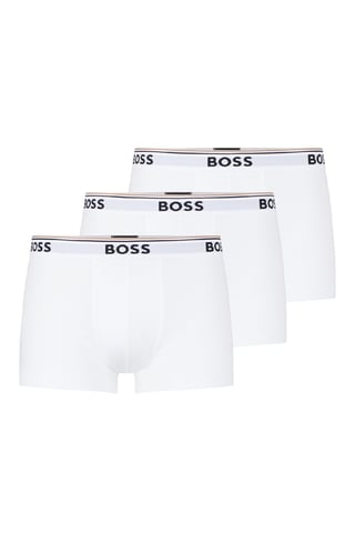 Men's Hugo Boss 3 Pack Stretch Cotton Boxer Trunks in White