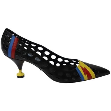 Prada Resort 2016 Perforated Pointed Heels in Multicolor Leather