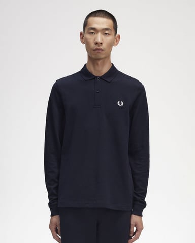 Fred Perry Mens Long Sleeve Plain Signature Polo Shirt