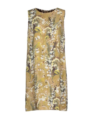 Dolce & Gabbana Sand Floral Design Sleeveless Dress