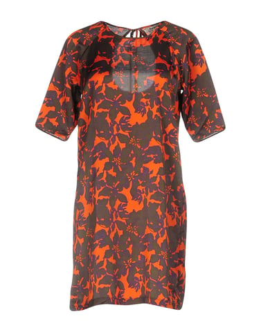 Pepe Jeans Orange Floral Design Short Sleeve Dress