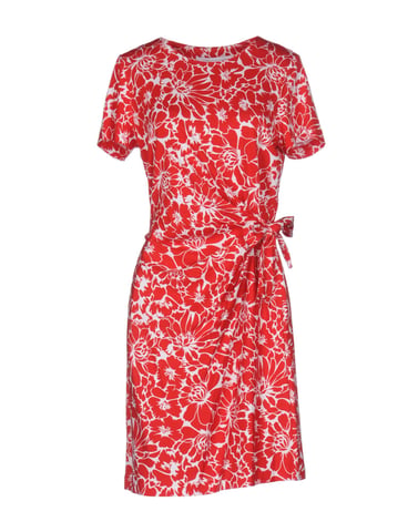 Diane Von Furstenberg Red Print Cotton Dress
