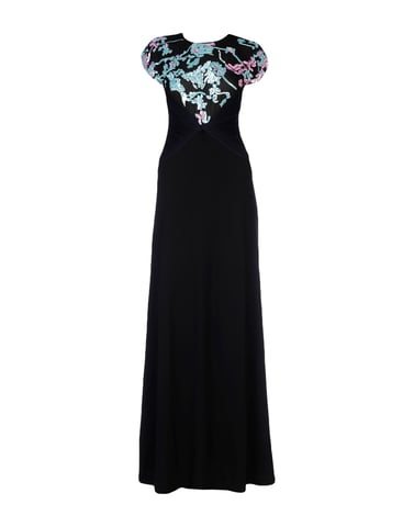 Diane Von Furstenberg Black Embellished Full Length Dress