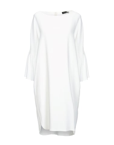 Antonelli White Crepe Long Sleeve Dress