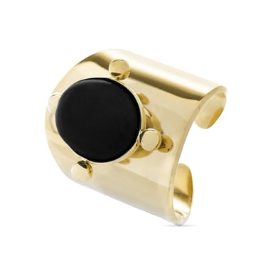 Luxenter Onyx ring afgewerkt in 18K geel goud - Rhumo