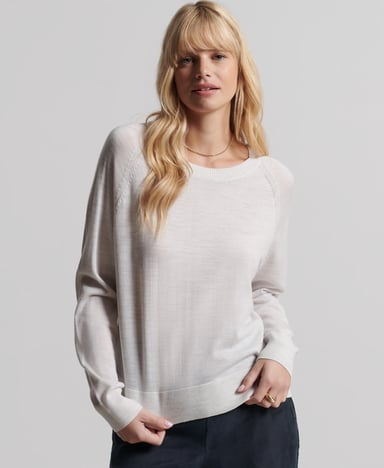 SUPERDRY Merino trui met ronde hals