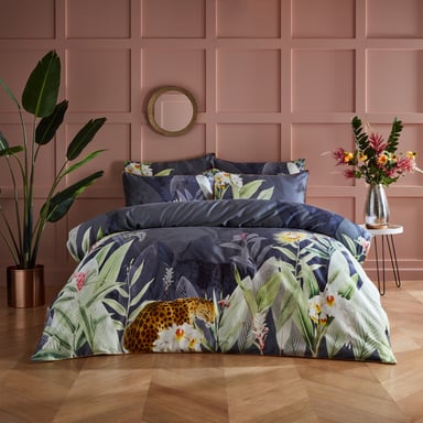 200 Draadcount Artemis Botanische Luxe Luipaard Dekbedovertrek Set