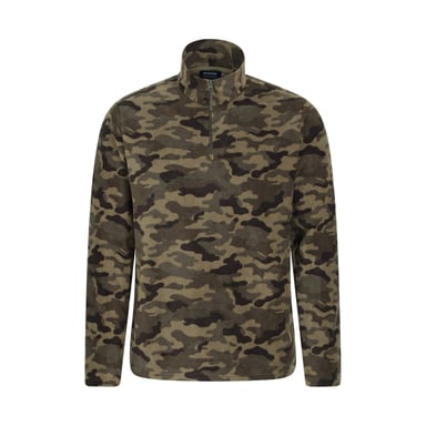 Mountain Warehouse Heren Camber II Camo Half Zip Fleece Top (Groen)