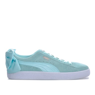 Puma suède sneakers met strik voor dames, aqua