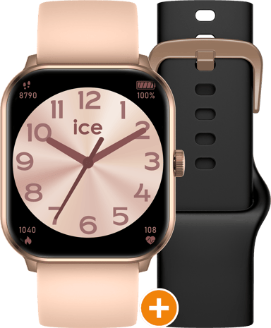 Ice Watch Ice Smart - Ice 1.0 - Rg - 2 Bands - Nude - Black Unisex Horloge Roze 022250