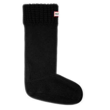 Hunter Original Waffle Cuff Tall Zwarte Laarzensokken