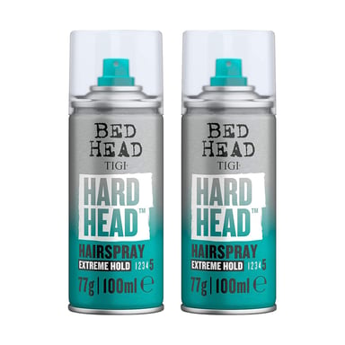 Tigi Hard Head Hairspray for Long-Lasting Hold 100ml 2pk