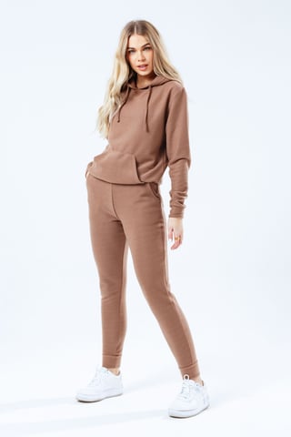 Hype Brown Faux Knit Women'S Tracksuit Set