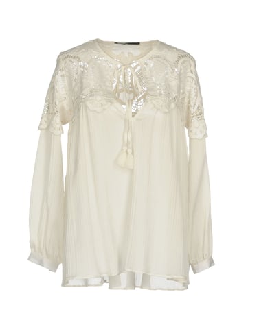 Sly010 White Silk And Lace Long Sleeve Blouse