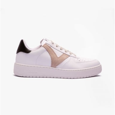MADRID CONTRAST FAUX LEATHER Womens Trainers Taupe
