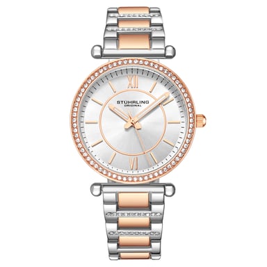 Roségoud en zilver "Aria" Kwarts 36 mm