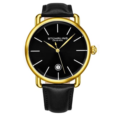 Zwart en geel goud "Agent" Kwarts 42 mm