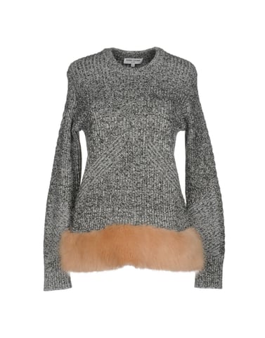 Opening Ceremony Black Knit Jumper With Faux Fur Hem