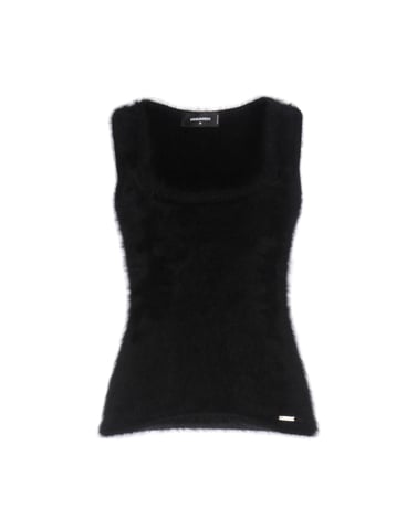 Dsquared2 Black Angora Sleeveless Knit