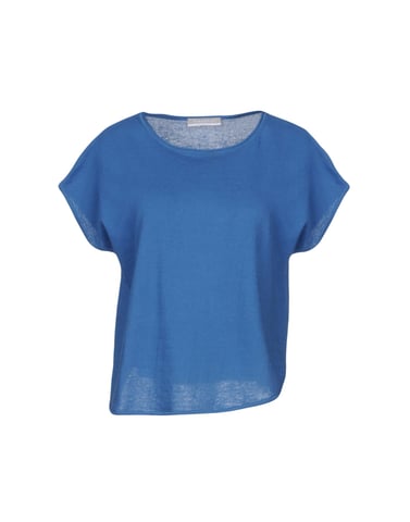 Stefanel Blue Cotton Short Sleeve Knit