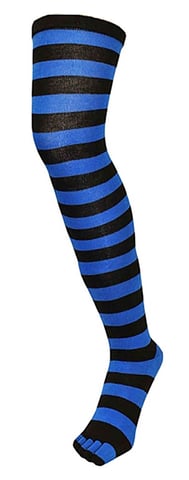 TOETOE - Essentiële Vochtregulerende Katoenen Over-de-Knie Teen Sokken voor Heren en Dames - Zwart & Middenblauw