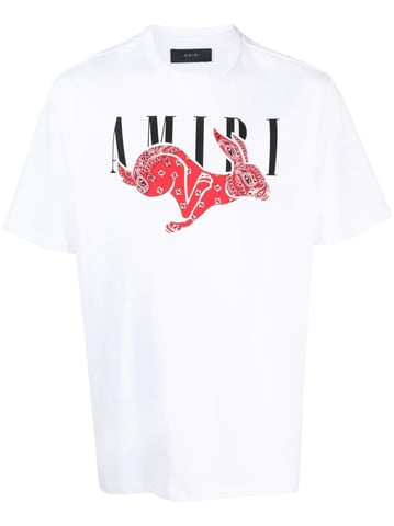 Amiri CNY Bandana Konijn T-shirt in Wit