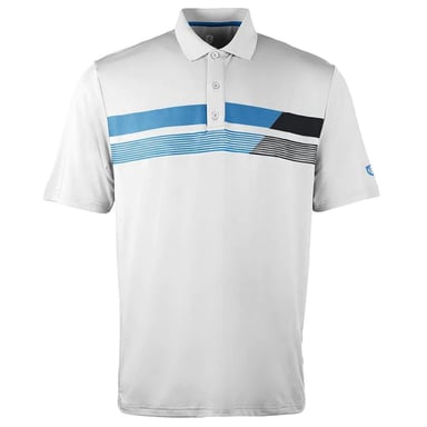 Island Green Asymetric Print Heren Zilver/Wit Golf Poloshirt