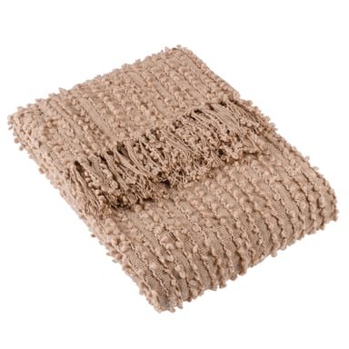 Höem Arvo Boucle Garens Woven Fringed Deken