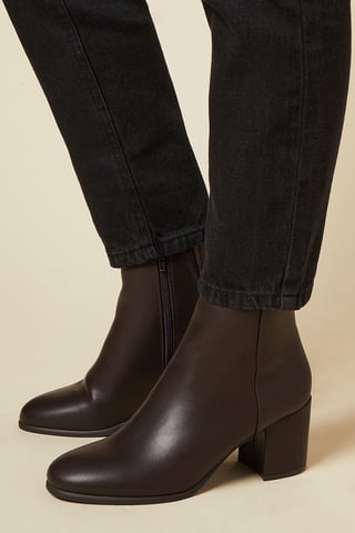 Morgan Round Toe Medium Block Heel Ankle Boots