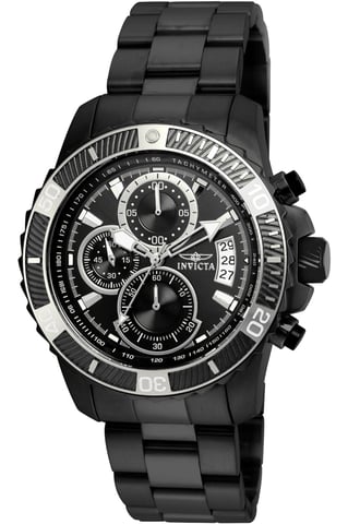 Invicta Pro Diver - SCUBA 22417 Heren Horloge - Quartz Uurwerk - Roestvrij Staal met zwarte Wijzerplaat - 45mm