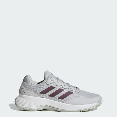 Women's adidas Gamecourt 2 Low Top Tennis Sneakers in Grey One/Aurora