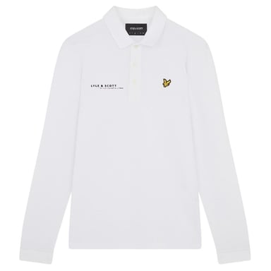 Lyle & Scott wit gecoordineerd logo-poloshirt met lange mouwen