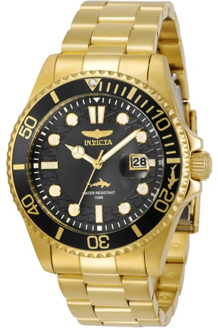 Invicta Pro Diver 30026 Heren Horloge - Quartz Uurwerk - Roestvrij Staal met zwarte Wijzerplaat - 43mm