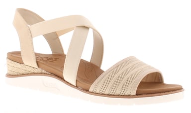 Skechers Womens Wedge Sandals Arch Fit Beach Kiss Elasticated natural