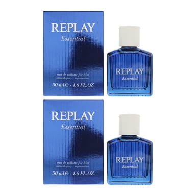 Replay Essential For Him Eau De Toilette 50ml x 2