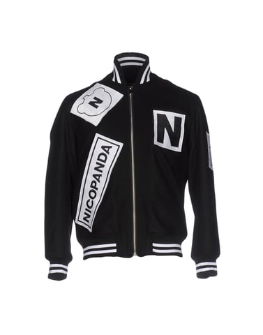 Nicopanda Black Wool Bomber Jacket