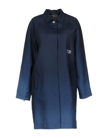 Wood Wood Dark Blue Techno Fabric Overcoat