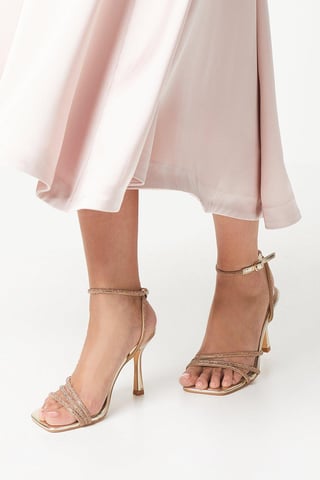 Tulip Diamante Asymmetric Strap High Heeled Sandals