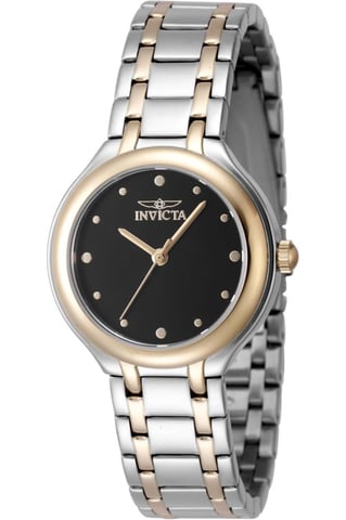Invicta Wildflower 48229 Dames Horloge - Quartz Uurwerk - Roestvrij Staal met zwarte Wijzerplaat - 32mm
