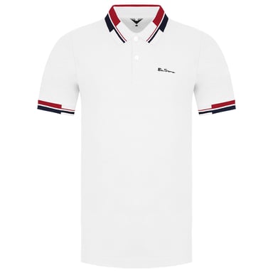 Ben Sherman Kraag Rente Heren Wit Polo Shirt