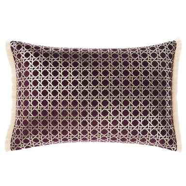 Linen House Taira Fringed Geometric Feather Filled Cushion