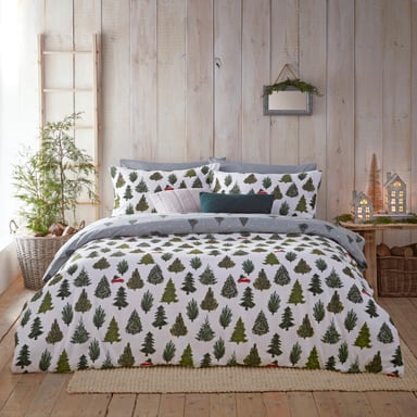 furn. Evergreen Geborsteld Katoenen Dekbedovertrekset