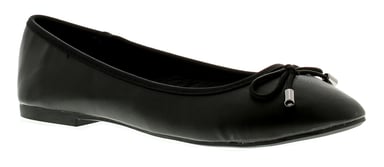 Nieuwe dames/dames zwarte pu ballerina's schoenen
