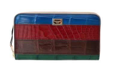 Dolce & Gabbana damesportemonnee in veelkleurig krokodillenleer