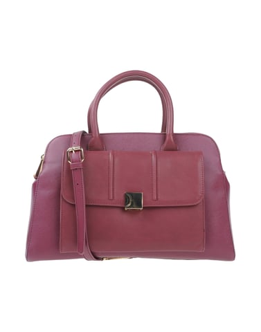 Nenette Maroon Faux Leather Bowler Bag