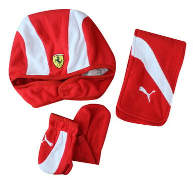 Puma Ferrari Mini Cats Rosso Corsa Wanten Sjaal Muts Kinderset 761191 01 KB11